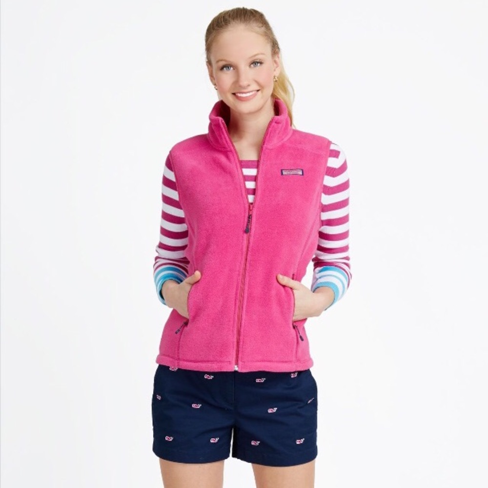 Vineyard Vines Pink Fleece Vest